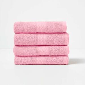 Homescapes Pink Hand Towel Set of 4 Turkish Cotton