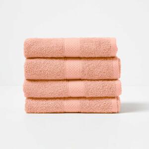 Homescapes Peach Hand Towel Set of 4 Turkish Cotton