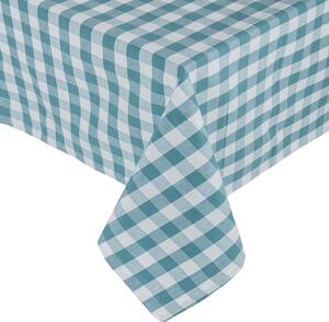 Homescapes Blue Block Check Gingham Tablecloth, 54 x 90 Inches