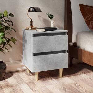 Bed Cabinets & Solid Pinewood Legs 2 pcs Concrete Grey 40x35x50 cm