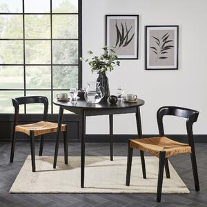 Leo Dining Table with 2 Melia Chairs Black