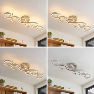 Lucande Admira LED ceiling lamp 101 cm, nickel