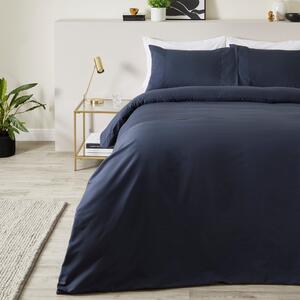 Carly Clipped Dobby Duvet Cover and Pillowcase Set Navy Blue