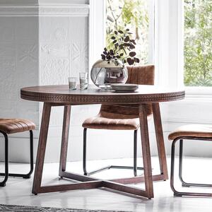 Cantwell 4 Seater Round Dining Table, Mango Wood Brown