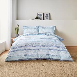 Ripley Seafoam 100% Cotton Duvet Cover and Pillowcase Set Blue/White