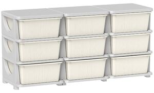 HOMCOM Kids Storage Unit, with Nine Drawers - Cream