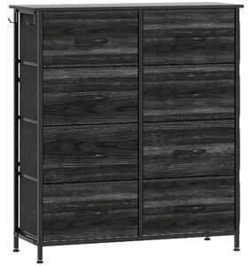 HOMCOM Chest of Eight Fabric Drawers - Black