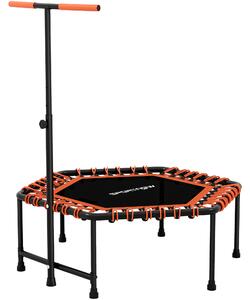 SPORTNOW 45" Rebounder Trampoline for Adults, Quiet Bungee Rebounder with LED Lights and Adjustable Handle, Orange
