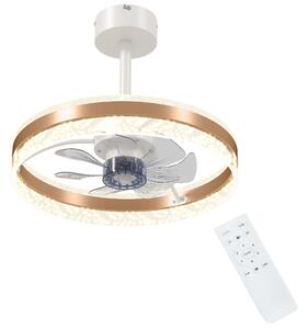 HOMCOM Ceiling Fan with LED Light and Remote - Gold Tone