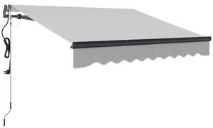 Outsuny Retractable Awning UV30+, Waterproof Awing for Patio Garden Window, Electric Awning with Remote Control, Light Grey Aosom UK