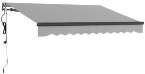 Outsunny 3 x 2.5m Electric Awning with Remote Controller, Waterproof UV30+ Retractable Awning, Aluminum Frame Sun Shade Canopy, Light Grey Aosom UK