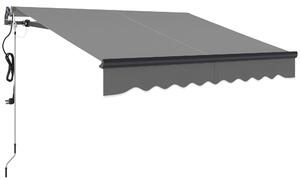 Outsunny 2.5 x 2m Electric Awning with Remote Controller, Aluminium Frame DIY Retractable Awning, UV30+ Sun Shade Canopy for Garden Patio Deck Door Window, Dark Grey