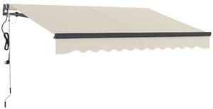 Outsunny 2.5 x 3m Electric/Manual Awning, with Remote - Beige