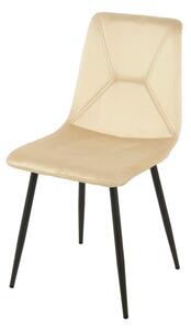 Chair Romimex Beige Velvet Metal 45 x 89 x 55 cm