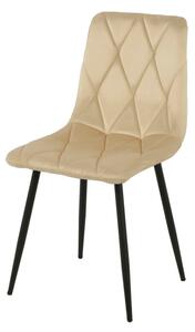 Chair Romimex Beige Velvet Metal 45 x 89 x 55 cm