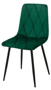 Chair Romimex Green Velvet Metal 45 x 89 x 55 cm