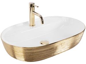Countertop washbasin Rea Aura 61 White Gold Brush