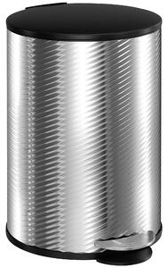 HOMCOM 20 Litre Kitchen Bin, Stainless Steel Pedal Bin with Soft-Close Lid, Fingerprint Proof Cylindrical Rubbish Bin w/ Foot Pedal Aosom UK