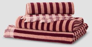Rhubarb & Rose Pembroke Stripe Cotton Towels | Hand Towel | Piglet in Bed