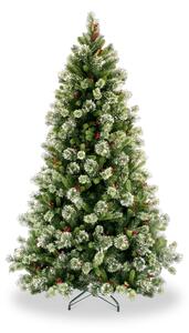 Wintry Pine 7.5ft Frosted Christmas Tree with Cones & Red Berries