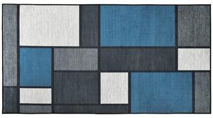 HOMCOM Modern Geometric Rugs, Large Carpet Area Rugs for Living Room, Bedroom, Dining Room, 80x150 cm, Blue and Grey