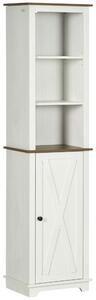 Kleankin Bathroom Cabinet, Tall Storage Cabinet with Door and Adjustable Shelves, 39.5 x 30 x 160 cm, White