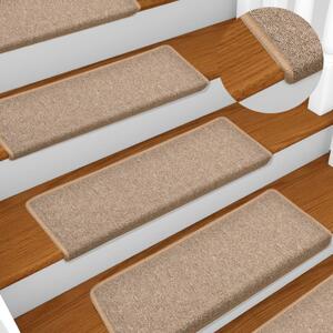 Carpet Stair Treads 15 pcs 65x21x4 cm Light Brown