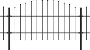 Garden Fence with Spear Top Steel (0.75-1)x13.6 m Black