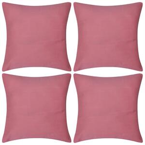 4 Pink Cushion Covers Cotton 50 x 50 cm