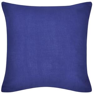 4 Blue Cushion Covers Cotton 40 x 40 cm