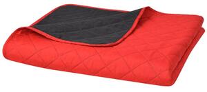 Double-sided Quilted Bedspread Red and Black 220x240 cm