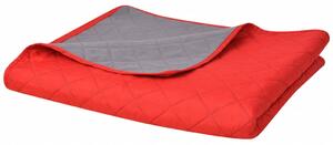 Double-sided Quilted Bedspread Red and Grey 170x210 cm