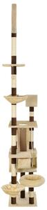 Cat Tree with Sisal Scratching Posts 246-280 cm Beige and Brown