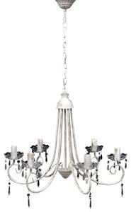 Pendant Ceiling Lamp Elegant Chandelier White 6 Bulb Sockets