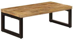 Coffee Table 100x50x35 cm Solid Mango Wood and Steel