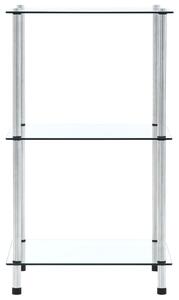 3-Tier Shelf Transparent 40x40x67 cm Tempered Glass