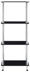 4-Tier Shelf Black 40x40x100 cm Tempered Glass