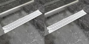 Linear Shower Drain 2 pcs Wave 730x140 mm Stainless Steel