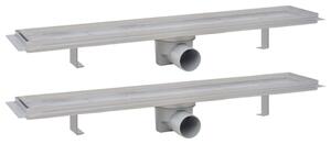 Linear Shower Drain 2 pcs 730x140 mm Stainless Steel