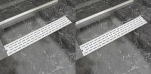Linear Shower Drain 2 pcs Line 730x140 mm Stainless Steel