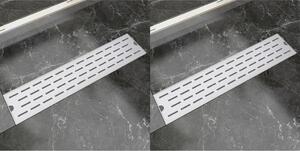 Linear Shower Drain 2 pcs Line 530x140 mm Stainless Steel