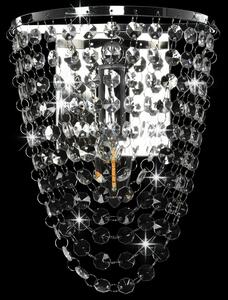 Wall Lamp with Crystal Beads Silver Oval E14 Bulb