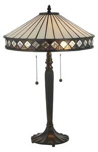 Interiors 1900 70935 Fargo Tiffany Medium 2 Light Table Lamp - Height: 590mm