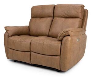 Torvani Faux Leather Electric Recliner 2 Seater Sofa in Brown