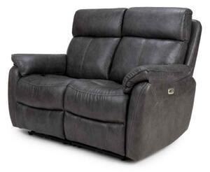 Torvani Faux Leather Electric Recliner 2 Seater Sofa in Dark Grey