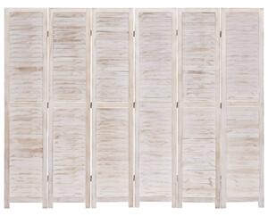 6-Panel Room Divider White 210x165 cm Wood