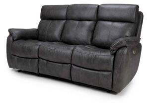 Torvani Faux Leather Electric Recliner 3 Seater Sofa in Dark Grey