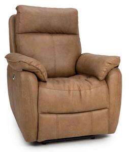 Torvani Faux Leather Electric Recliner 1 Seater Sofa in Brown