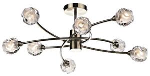 Dar SEA0875 Seattle 8 Light Semi Flush Light in Antique Brass