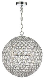 Dar FIE0550 Fiesta 5 Light Crystal Globe Pendant Ceiling Light